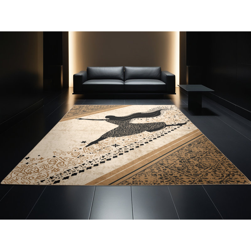 Tapis marocain d'inspiration mondiale osnat irlandais Step Dancer - beige, 2x4