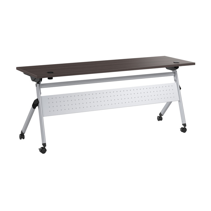Bush Business Furniture Envision 72W Folding Training Table With Powered Grommets, 30" H x 72" L x 23.5" W, Silver Grey