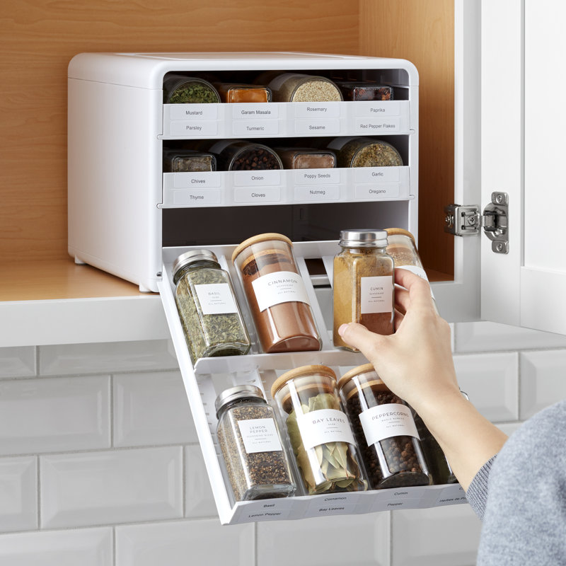 YouCopia® SpiceStack® Adjustable Spice Rack Organizer, White, 24-Bottle Storage