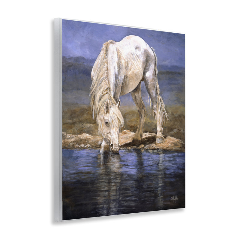Cheval au bord de la rivière, art mural, par Kathy Winkler