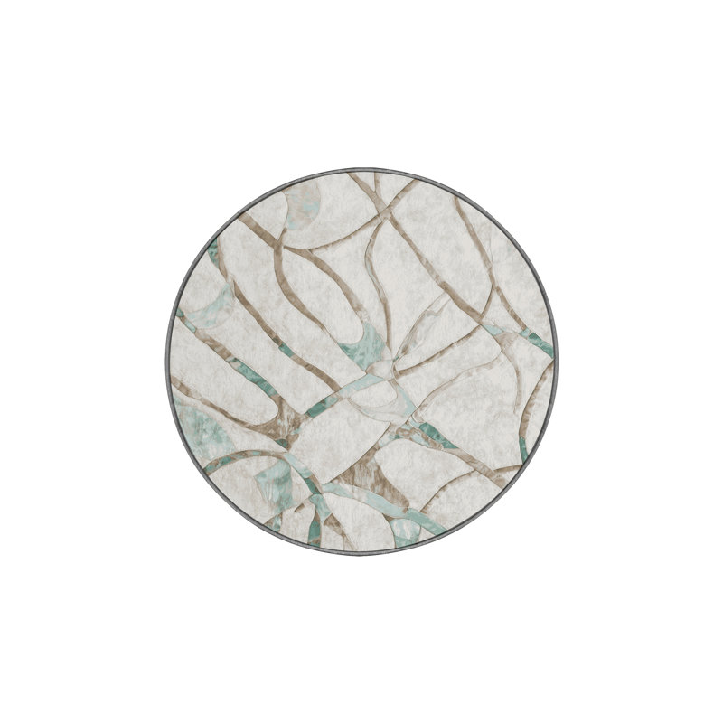 Tapis gris lavable à la machine, Rond 4 pi