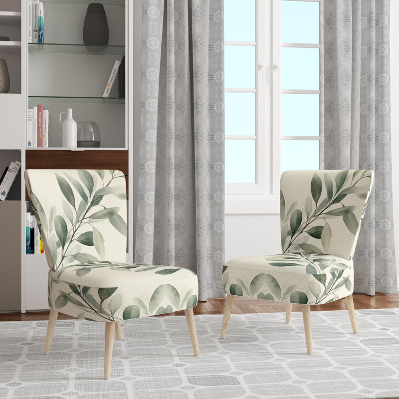 Chaise d'appoint en eucalyptus - Chaise d'appoint en eucalyptus olive, Side Chair Armless