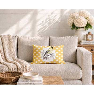 Oreiller réversible intérieur / extérieur Yellow Finch