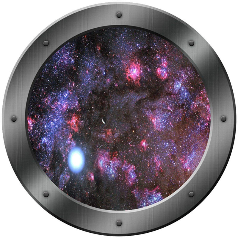 Décalcomanie murale encadrée hublot galaxy Stcyr, H 24 po x l 24 po