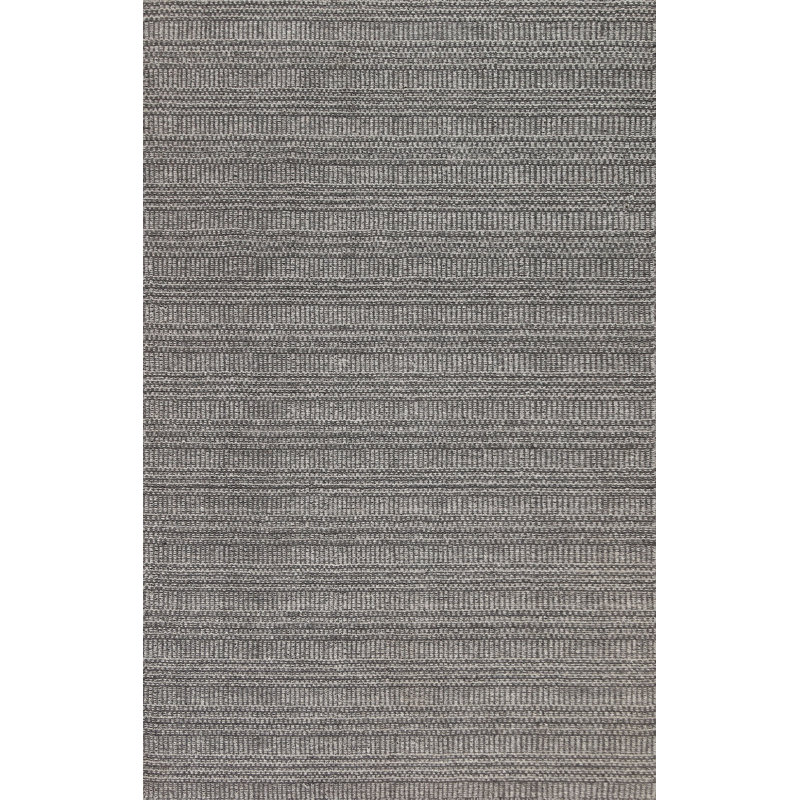 Tapis unique gris anthracite noué à la main 4 pi 8 po x 6 pi 7 po