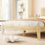 Wooden Bed With Rattan Headboard