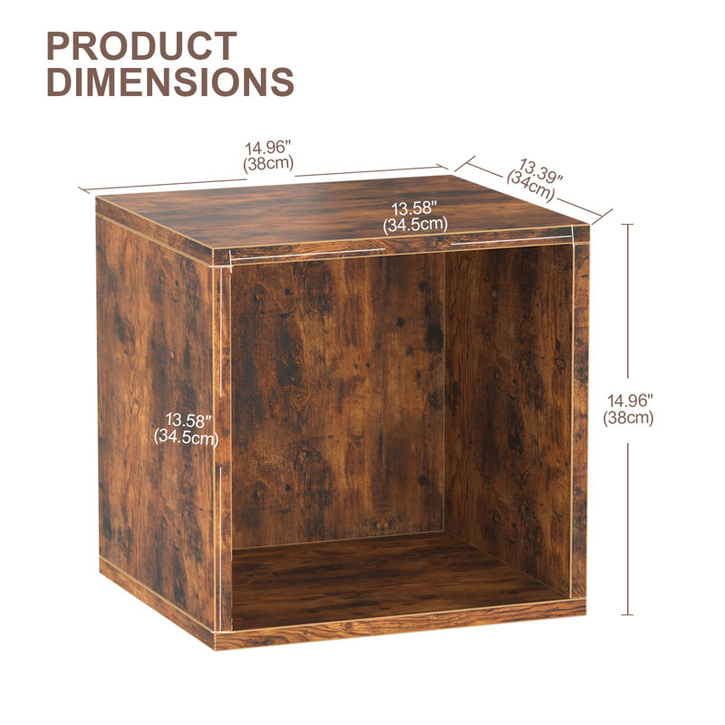 Cube Storage Organizer,Stackable Cubes Shelf,CD Cube Bookshelf, Brown
