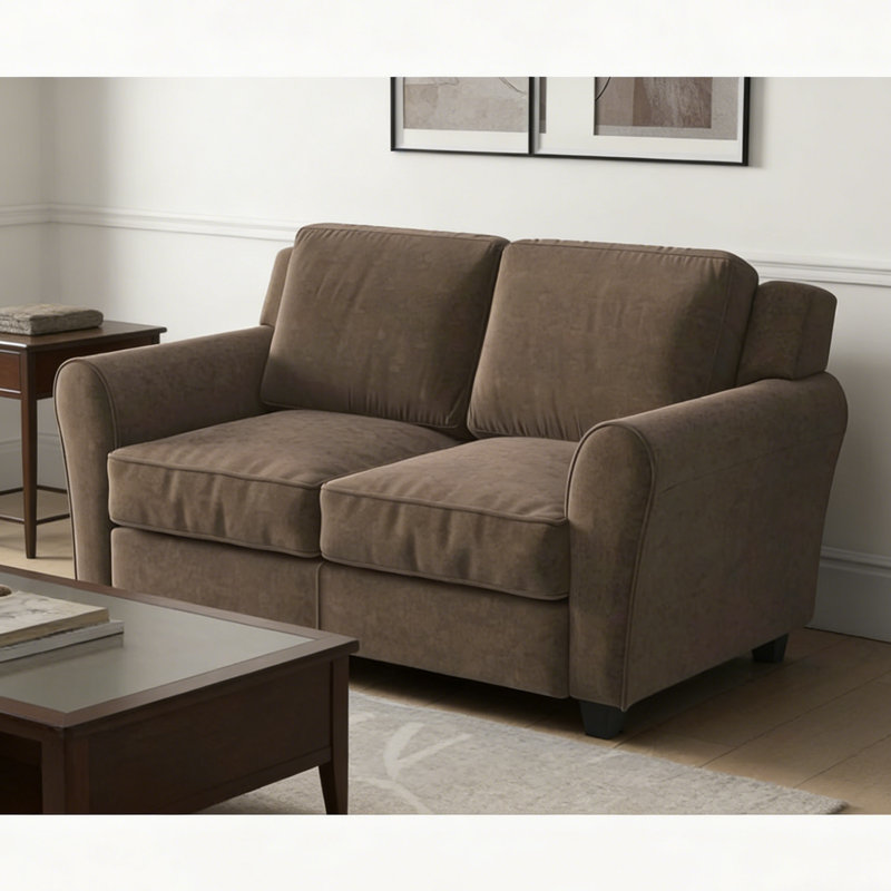 2-Piece Modern Velvet Living Room Set, Brown