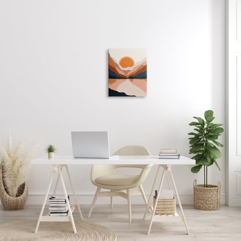 Lever de soleil orange vibrant, Toile tendue, H 20 po x l 16 po