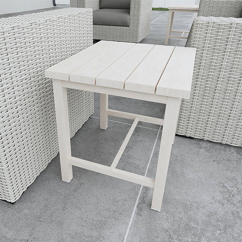 Tetra 22'' White Metal Outdoor Side Table