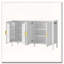 Buffet 57,5 po en MDF à 4 portes avec tablettes de rangement et crochets latéraux, tablettes réglables-531683998