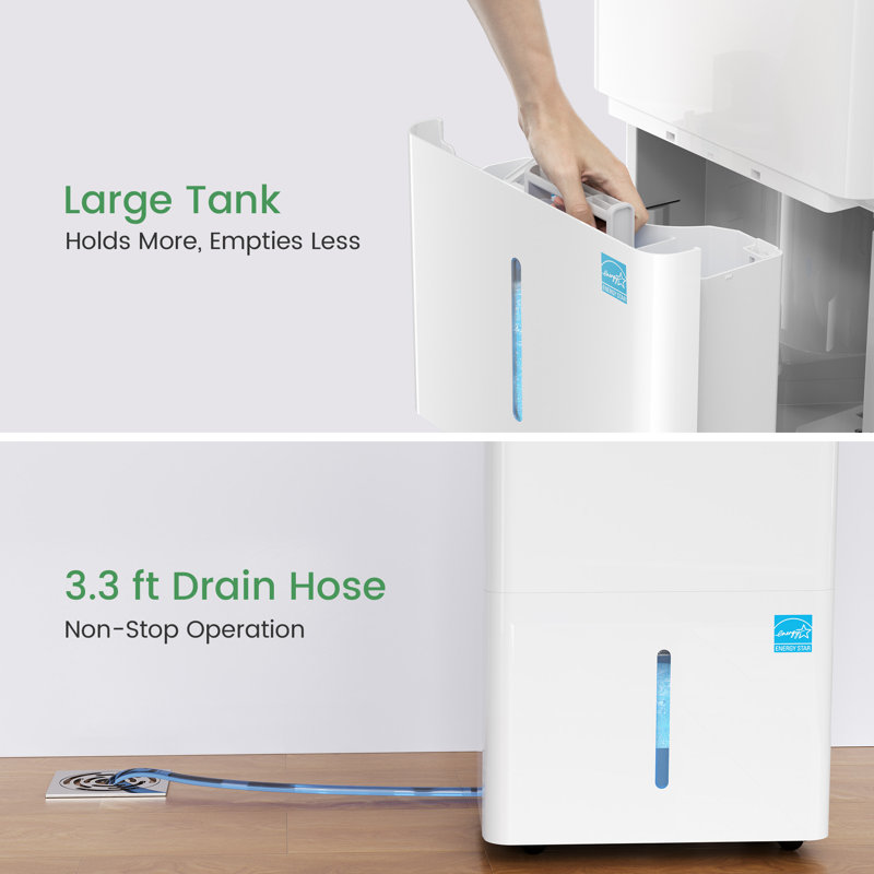 Waykar 2000 Sq. Ft White Portable Dehumidifier with Humidistat