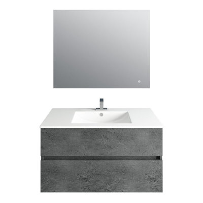 35.118'' Single Bathroom Vanity with Stone Top