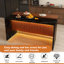 Îlot de cuisine moderne avec surface d'aspect marbre, lumières DEL et grille pour des espaces de vie et de salle à manger élégants et fonctionnels-374850059