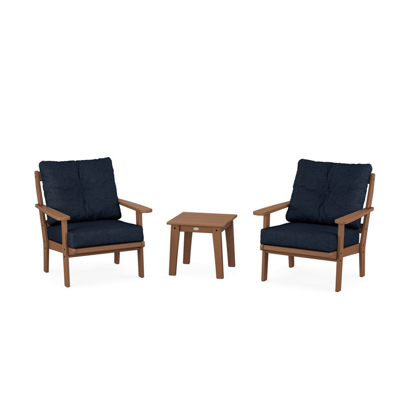 Mission 3-Piece Deep Seating Set, Sand, Natural Linen