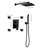 Matte Black Shower System Component , 10-Inch Rainfall Head, Handheld Shower, Body Jets, Balance Valve Kit For Bathroom,