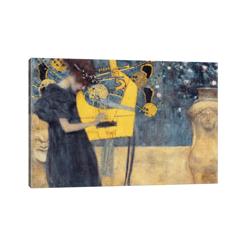Musik I 1895 by Gustav Klimt - Wrapped Canvas Painting, Wrapped Canvas, 66.04 cm H x 45.72 cm W x 1.91 cm D
