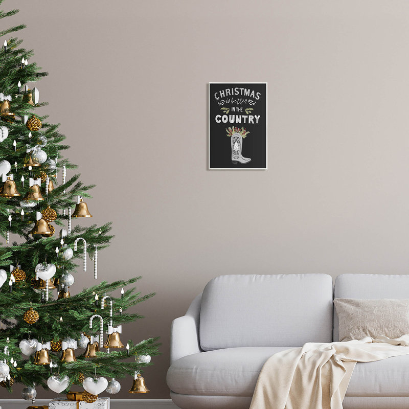 Christmas Better In Country at-221, H 15 po x l 10 po x P 0,5 po, Plaque murale