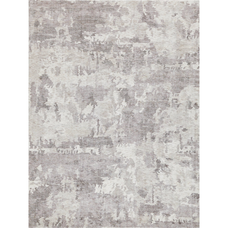 Abstract Area Rug in Brown, Rectangle 10' x 14'