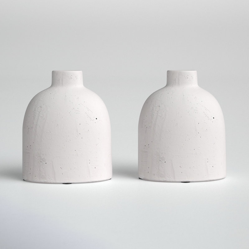 White Handcrafted Ceramic Bud Table Vase