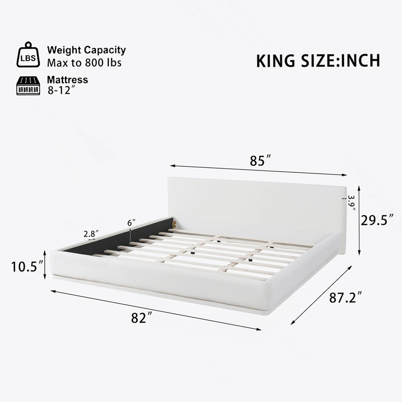 Lit tapissier luxueux très grand, doux et confortable, idéal pour les chambres élégantes et confortables