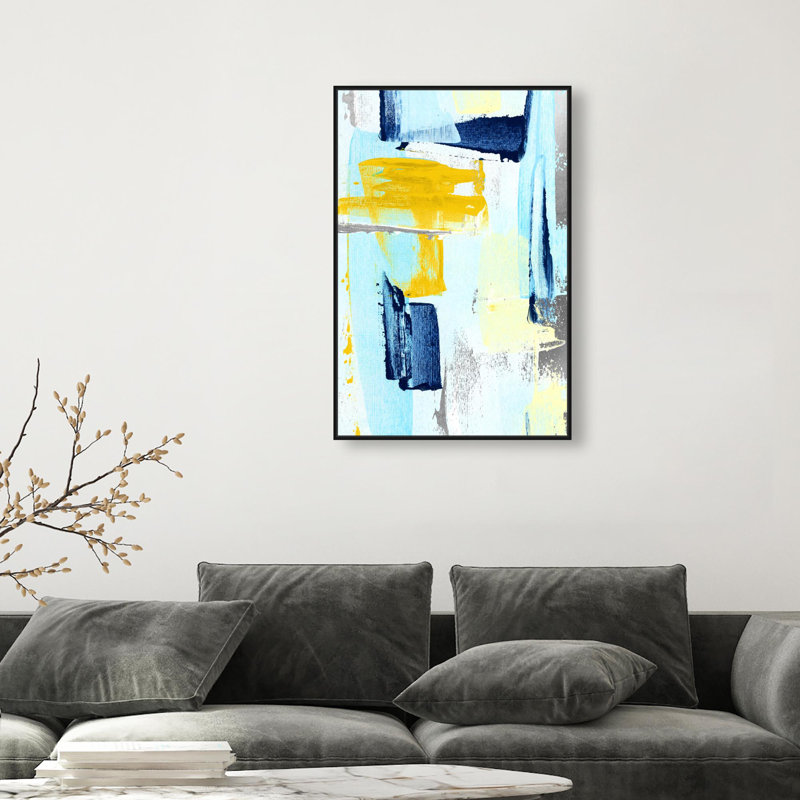 Oliver Gal Coastal Eyesight Abstract - Framed Canvas Art, 38" H x 26" W, Black