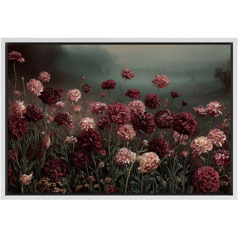 Impression sur toile encadrée très sombre Moody, Cadre flottant blanc, H 16 po x l 24 po x P 1,5 po