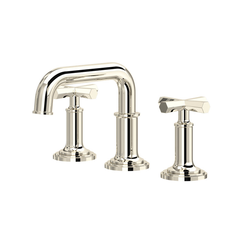 San Giovanni Widespread Lavatory Faucet With U-Spout, Polished Nickel