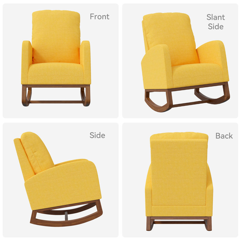 Chaise berçante Maeci, Jaune