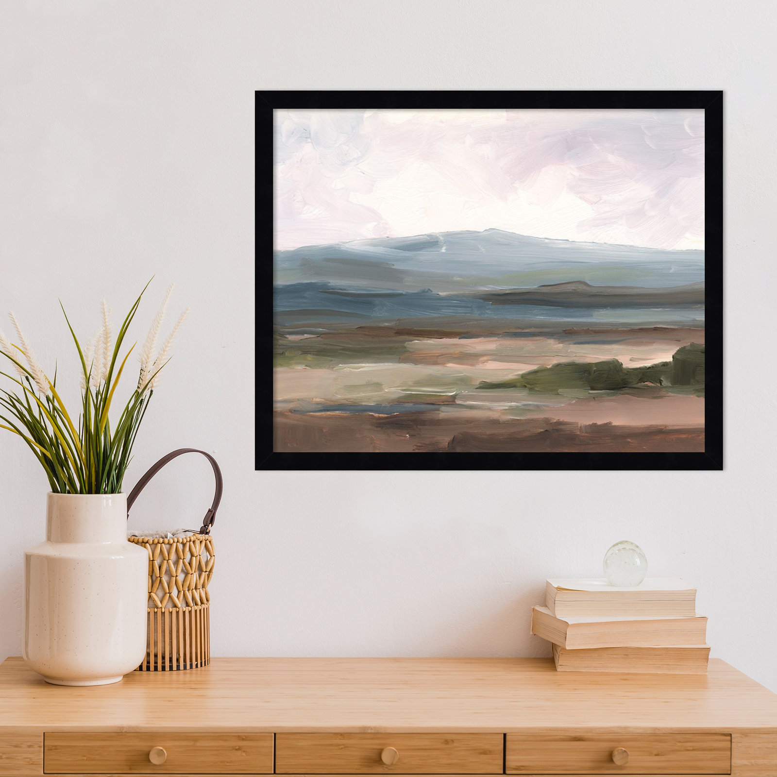 Ethan Harper "Serene Mountain Study II" Print, Black, 17" H x 21" W