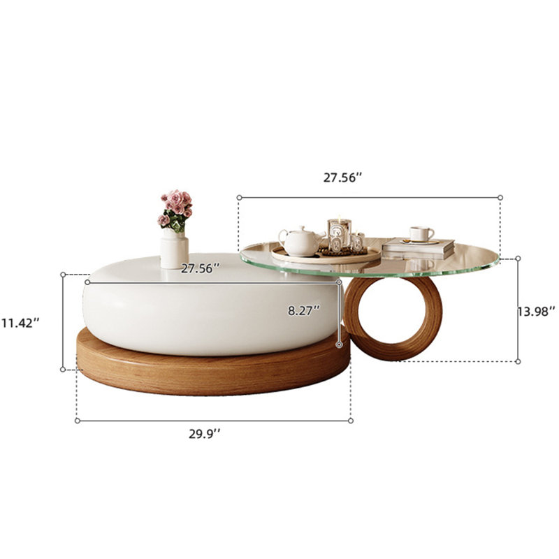 Elonie Nesting Coffee Table Round Coffee Table Glass Coffee Table