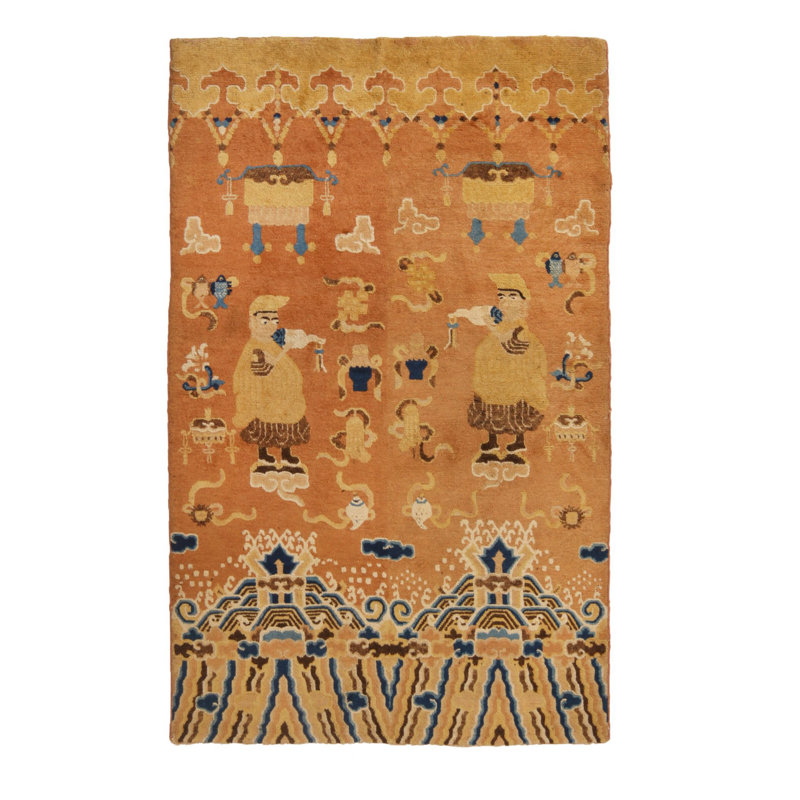 One-of-a-Kind Rectangle 4'3" X 7' Hand Knotted Area Rug