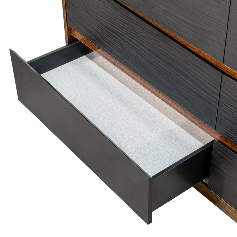 Kayner Dresser With Mirror - Charcoal