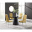 Beca Statement Pedestal Round Dining Table Set & 4 Luxury Velvet Dining Chairs-90654909-90654898