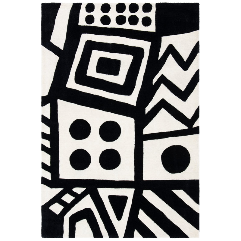 Chehalis Hand Tufted New Zealand Wool Abstract Rug, Rectangle 3' x 5'