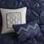 Édredon élégant 7 pièces très grand bleu marine, taille de la literie, décoration de chambre à coucher-119384983-119384989