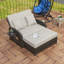 Chaise longue double en rotin PE pour 2 personnes avec dossier réglable et coussins-344419336