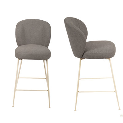 Ensemble de 2 tabourets en tissu et métal Modern