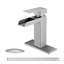 Waterfall Bathroom Faucet Brushed Nickel Single Handle Bathroom Sink Faucets 1 Or 3 Hole Solid Vanity Faucet With Deck Plate & Overflow Pop Up Drain Brushed Nickel-121292216
