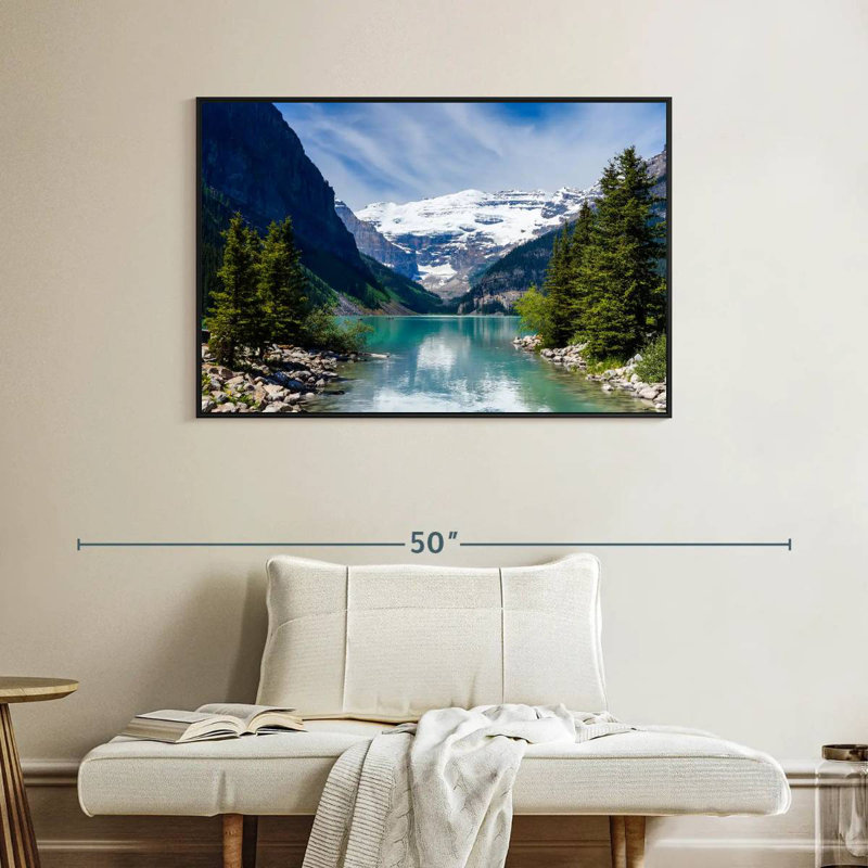 Splendide lac Louise, Cadre flottant noir, 40 po x 27 po