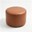 Pouf rembourré rond, cuir PU.-56876403