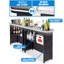 GoBar Portable Double Bar Table Set with Multi-Colour LED Lights - Mobile Bartender Station