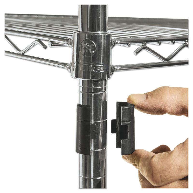 Silver Steel 4-Shelf Mobile Storage Rack with Casters