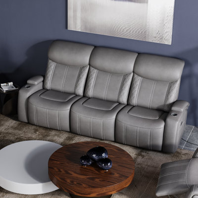 Canapé inclinable en cuir Vegan de 86 po Jubaira