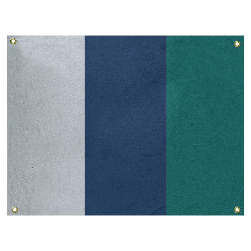 Tapisserie de polyester Baltimore, Seattle, H 50 po x l 59 po x P 1 po, Argent métallique / bleu marine / vert nord-ouest