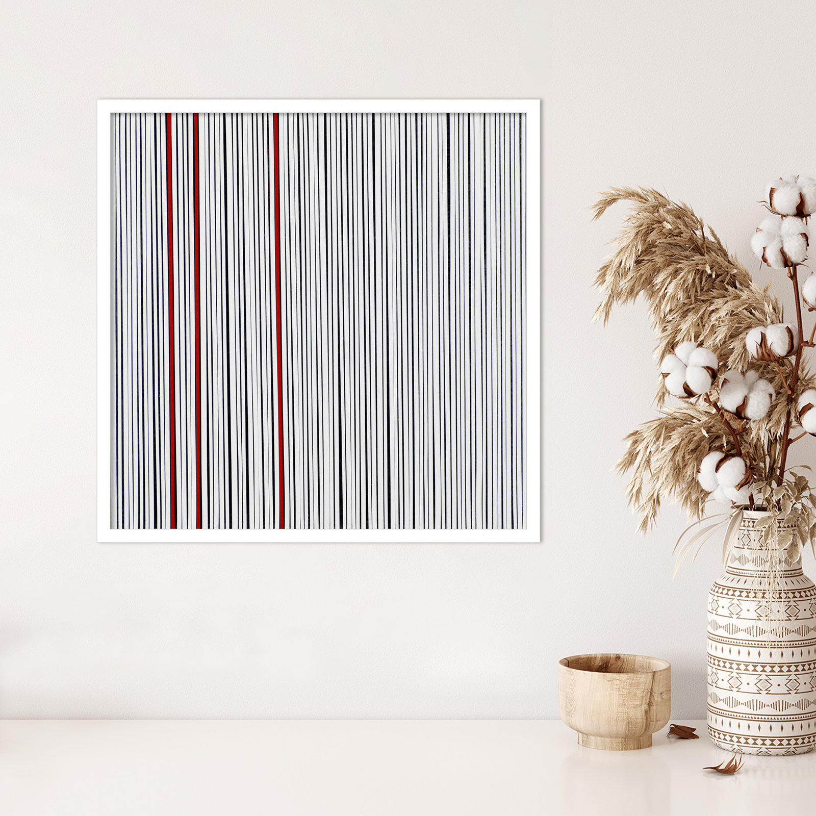 Mostly White Print by Alex Dunn, White, 25" H x 25" W x 1" D