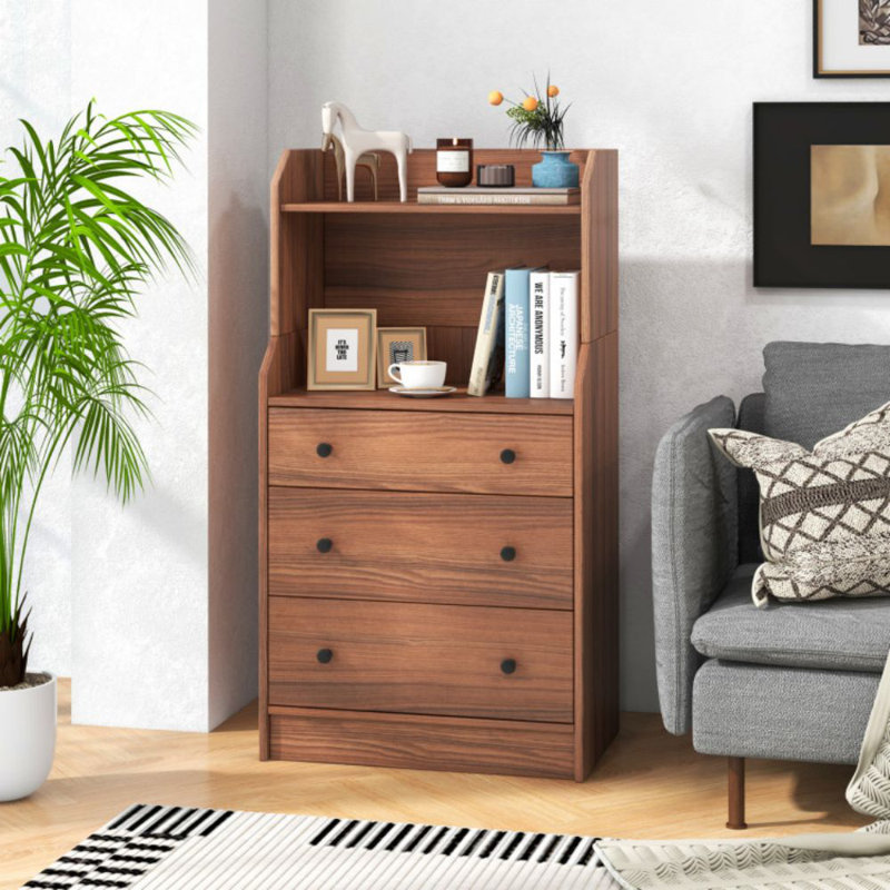 Solvi 23'' W 3 - Drawer Dresser, Walnut