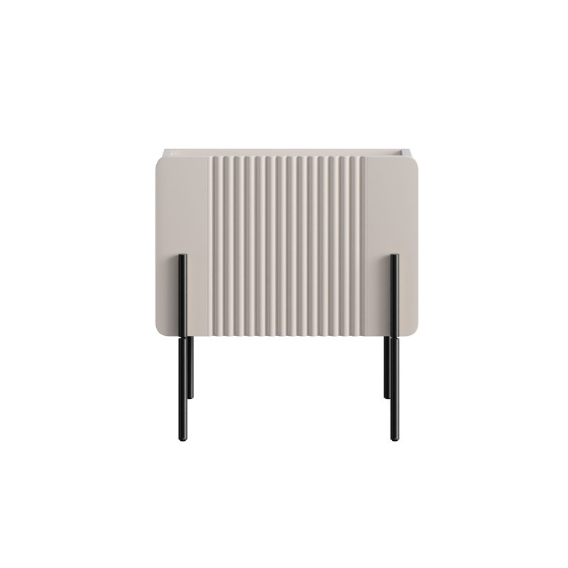 Ousmane 45 cm W Laminate Bedside Table, Black/Beige