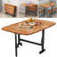 Table de salle à manger multifonctionnelle à abattants - table de cuisine pliable en bois 47 po à 6 roulettes (brun)