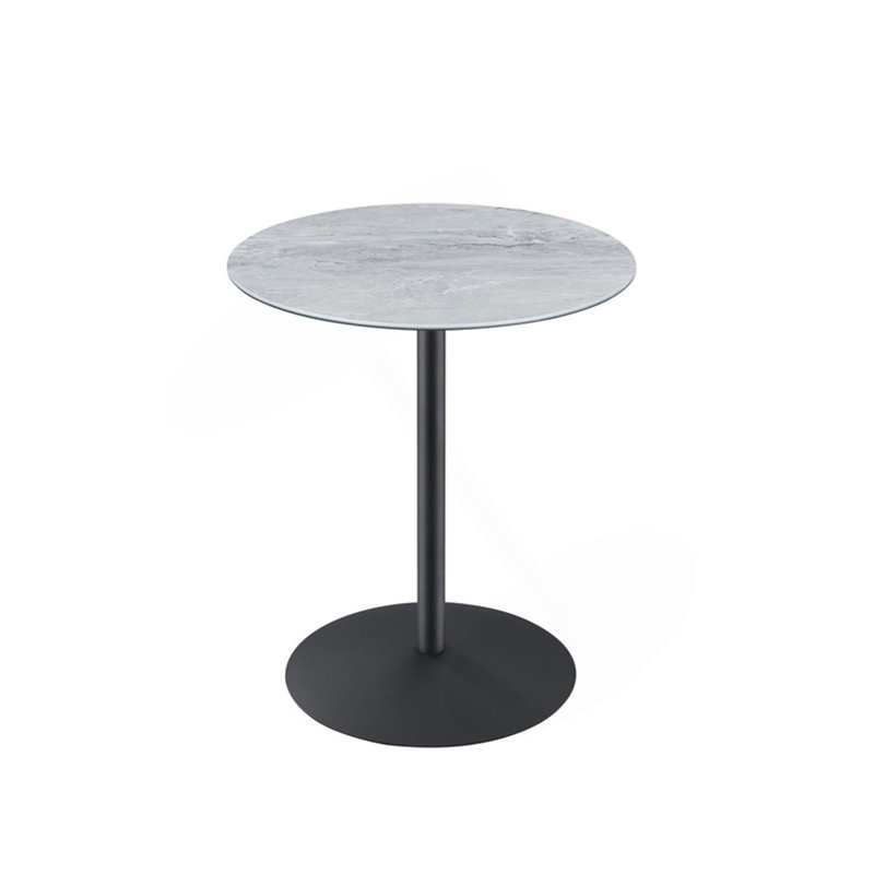 Table de bout l 17,5 po Cirillo avec plateau texturé en marbre gris, Gris